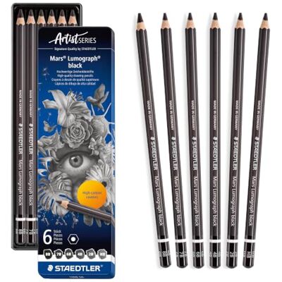 Staedtler Umělecká tužka Mars Lumograph černá, šestihranný tvar, vysoce Staedtler Umělecká tužka Mars Lumograph černá, šestihranný tvar, vysoce