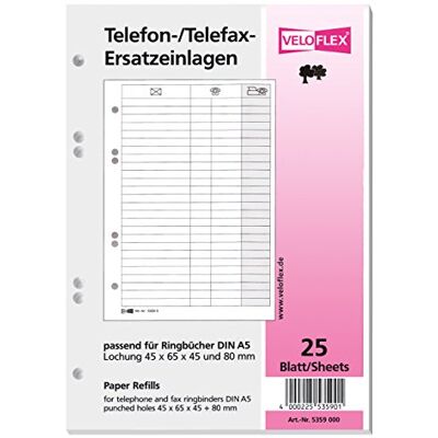 VELOFLEX Karton náhradní vložka DIN A5 pro kroužkové knihy VELOFLEX Karton náhradní vložka DIN A5 pro kroužkové knihy