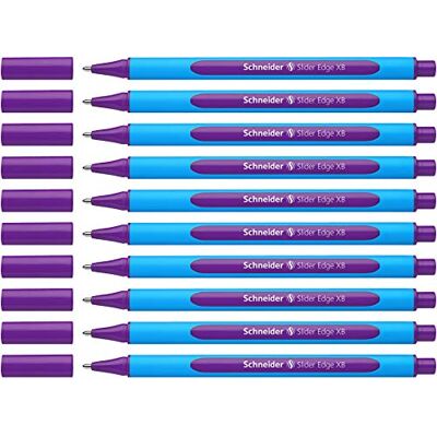 Schneider 152208 Slider Edge XB Kuličkové pero (tloušťka linky: XB, vhodné na dokumenty, trojhranné pero) balení 10 kusů, fialové Schneider 152208 Slider Edge XB Kuličkové pero (tloušťka linky: XB, vhodné na dokumenty, trojhranné pero) balení 10 kusů, fialové