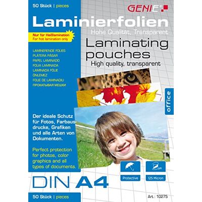 GENIE Laminovací fólie DIN A4 (125 mikronů) balení 50 ks GENIE Laminovací fólie DIN A4 (125 mikronů) balení 50 ks