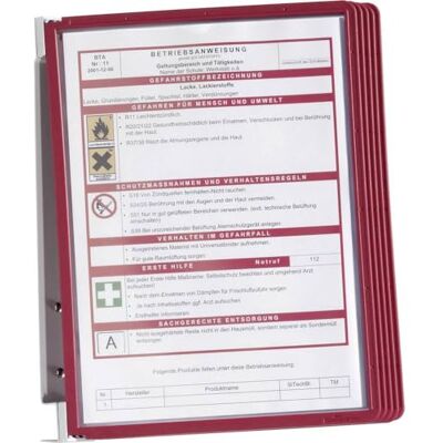 Durable Systém pohledů na stěnu (Vario Wall 5, s 5 tabulkami A4) červený, 555103 Durable Systém pohledů na stěnu (Vario Wall 5, s 5 tabulkami A4) červený, 555103