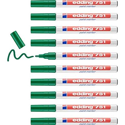 edding 751 lakový popisovač – zelený – 10 tužek – kulatý hrot 1–2 mm – laková tužka pro značení a popisování kovu, skla, kamene nebo plastu – žáruvzdorná, permanentní, odolná proti rozmazání edding 751 lakový popisovač – zelený – 10 tužek – kulatý hrot 1–2 mm – laková tužka pro značení a popisování kovu, skla, kamene nebo plastu – žáruvzdorná, permanentní, odolná proti rozmazání