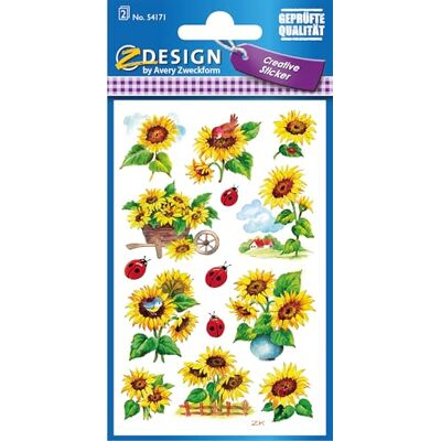 Avery 54171 Deko (Sonnenblumen Papiermaterial mit Glitzer) 2 Bögen, 28 Sticker Avery 54171 Deko (Sonnenblumen Papiermaterial mit Glitzer) 2 Bögen, 28 Sticker