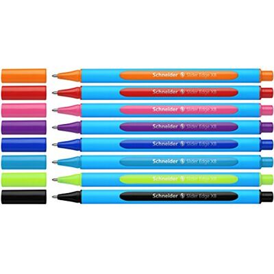 Schneider 152279 Slider Edge XB kuličkové pero (trojhranné tužky s šířkou čáry XB) 8 kusů tříděných v krabičce na tužky Schneider 152279 Slider Edge XB kuličkové pero (trojhranné tužky s šířkou čáry XB) 8 kusů tříděných v krabičce na tužky