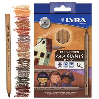 LYRA Color-Giants odstíny pleti nelakované kartonové pouzdro 12 tříděných barev LYRA Color-Giants odstíny pleti nelakované kartonové pouzdro 12 tříděných barev