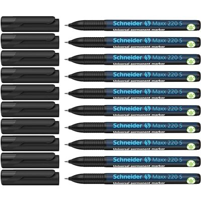 Schneider Maxx 220 S univerzální zvýrazňovač (permanentní, Cap-Off-Ink, 0,4 mm) balení 10 ks černá Schneider Maxx 220 S univerzální zvýrazňovač (permanentní, Cap-Off-Ink, 0,4 mm) balení 10 ks černá