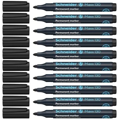 Schneider Maxx 130 permanentní zvýrazňovač s kulatým hrotem (tloušťka čáry: 1-3 mm, doplňovací) balení 10 ks černé Schneider Maxx 130 permanentní zvýrazňovač s kulatým hrotem (tloušťka čáry: 1-3 mm, doplňovací) balení 10 ks černé