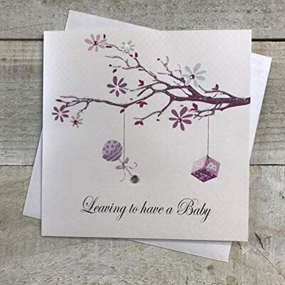 White Cotton Cards Code PD92 Leaving to Have A Baby handgefertigt Karte White Cotton Cards Code PD92 Leaving to Have A Baby handgefertigt Karte