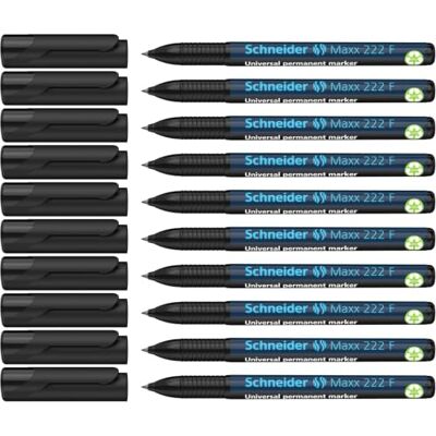 Schneider Maxx 222 F univerzální zvýrazňovač (permanentní, Cap-Off-Ink, doplňovatelný, 0,7 mm) balení 10 ks černá Schneider Maxx 222 F univerzální zvýrazňovač (permanentní, Cap-Off-Ink, doplňovatelný, 0,7 mm) balení 10 ks černá