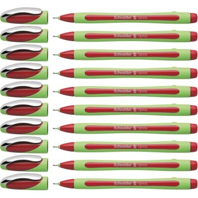 Schneider 190002 Xpress Fineliner (tloušťka linky 0,8 mm, vhodné na dokumenty) balení 10 ks červené Schneider 190002 Xpress Fineliner (tloušťka linky 0,8 mm, vhodné na dokumenty) balení 10 ks červené