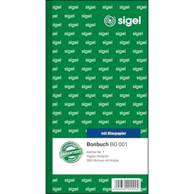 Sigel Bonbuch číšnický blok 360 trhlinky zelené 2 x 60 listů, číšník č. 1 BO001, blok na bony ve formátu 10,5 x 20 cm Sigel Bonbuch číšnický blok 360 trhlinky zelené 2 x 60 listů, číšník č. 1 BO001, blok na bony ve formátu 10,5 x 20 cm