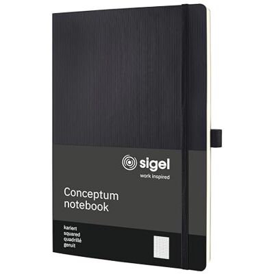 Sigel Conceptum Premium poznámkový blok A4 kostkovaný černý měkký obal Sigel Conceptum Premium poznámkový blok A4 kostkovaný černý měkký obal
