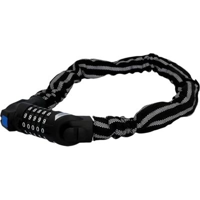 Fischer 85865 zámek na kolo s reflexními pruhy, řetězový zámek, 80 cm, číselný zámek s 5násobným číselným válečkem pro 100 kombinací, osvětlený válec Fischer 85865 zámek na kolo s reflexními pruhy, řetězový zámek, 80 cm, číselný zámek s 5násobným číselným válečkem pro 100 kombinací, osvětlený válec