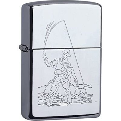 Zippo 1110006 Nr. 250 Fisherman, Chrome High Polished, 1 x 3,5 x 5,5 cm Zippo 1110006 Nr. 250 Fisherman, Chrome High Polished, 1 x 3,5 x 5,5 cm