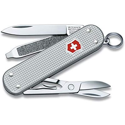 Victorinox Nůž kapesní Classic Alox (5 funkcí, vysoce kvalitní pláště Alox, nůžky, doživotní záruka) stříbrná Victorinox Nůž kapesní Classic Alox (5 funkcí, vysoce kvalitní pláště Alox, nůžky, doživotní záruka) stříbrná
