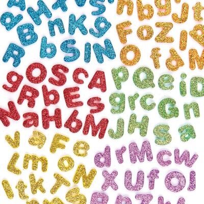 Baker Ross Selbstklebende Schaumstoff-Glitzer-Buchstaben glitzernd zum Basteln für Kinder ideal für Schriftzüge und als Dekoration 850 Stück EX594 Sortiert Baker Ross Selbstklebende Schaumstoff-Glitzer-Buchstaben glitzernd zum Basteln für Kinder ideal für Schriftzüge und als Dekoration 850 Stück EX594 Sortiert
