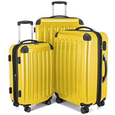 Hauptstadtkoffer Alex kufr na kolečkách ve 3 velikostech, cestovní kufr, 4 dvojitá kolečka (S, M a L) sada kufrů, 75 cm, 235 l, Žlutá, Sada, Sada kufrů Hauptstadtkoffer Alex kufr na kolečkách ve 3 velikostech, cestovní kufr, 4 dvojitá kolečka (S, M a L) sada kufrů, 75 cm, 235 l, Žlutá, Sada, Sada kufrů