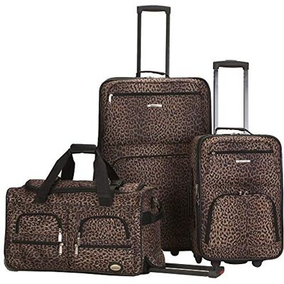 Rockland 3dílná sada zavazadel Vara Softside, Leopard, Zavazadlo Melbourne Hardside s možností rozšíření Rockland 3dílná sada zavazadel Vara Softside, Leopard, Zavazadlo Melbourne Hardside s možností rozšíření