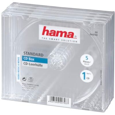 Hama CD prázdné pouzdro, balení po 5 kusech, standardní Hama CD prázdné pouzdro, balení po 5 kusech, standardní