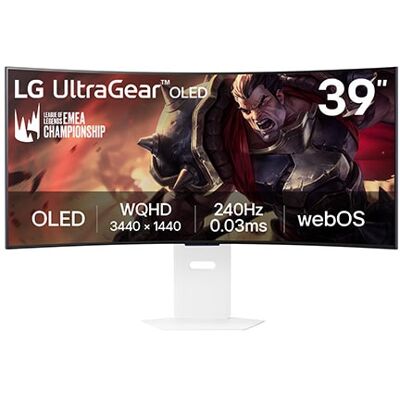 39" zakřivený chytrý herní monitor LG UltraGear™ OLED 240Hz WQHD - webOS, 0.03ms (GtG), 240Hz, DisplayHDR True Black 400 39GX90SA-W 39" zakřivený chytrý herní monitor LG UltraGear™ OLED 240Hz WQHD - webOS, 0.03ms (GtG), 240Hz, DisplayHDR True Black 400 39GX90SA-W