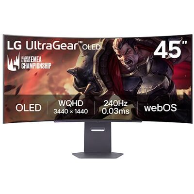 45" zakřivený chytrý herní monitor LG UltraGear™ OLED 240Hz WQHD - webOS, 0.03ms (GtG), 240Hz, DisplayHDR True Black 400 45GX90SA-B 45" zakřivený chytrý herní monitor LG UltraGear™ OLED 240Hz WQHD - webOS, 0.03ms (GtG), 240Hz, DisplayHDR True Black 400 45GX90SA-B