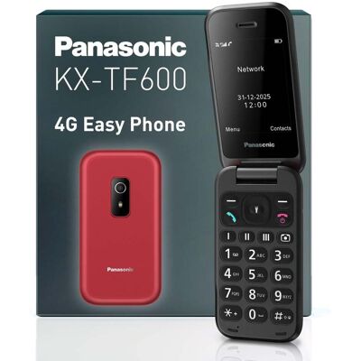 Panasonic KX-TF600 4G 28 telefon IP44 Usb-c červený pro seniory Panasonic KX-TF600 4G 28 telefon IP44 Usb-c červený pro seniory