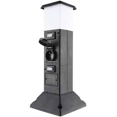 Zahradní elektrický sloupek Solight 2 zásuvky Led IP44 černý E14 Zahradní elektrický sloupek Solight 2 zásuvky Led IP44 černý E14