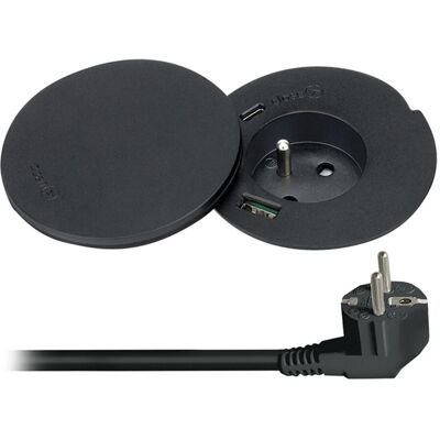 Solight vestavná zásuvka 230V Usb Ac Qi 10W otočné víčko černá Solight vestavná zásuvka 230V Usb Ac Qi 10W otočné víčko černá