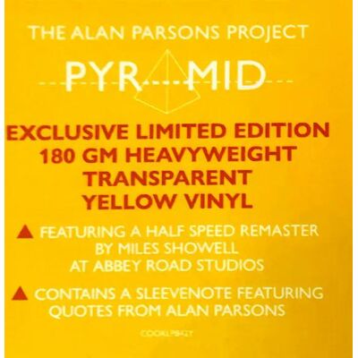 Pro-Ject The Alan Parsons Project - Pyramid Lp Vinyl Pro-Ject The Alan Parsons Project - Pyramid Lp Vinyl