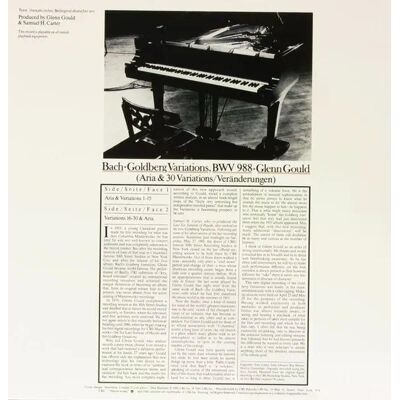 Johann Sebastian Bach - The Goldberg Variations Lp Vinyl Johann Sebastian Bach - The Goldberg Variations Lp Vinyl