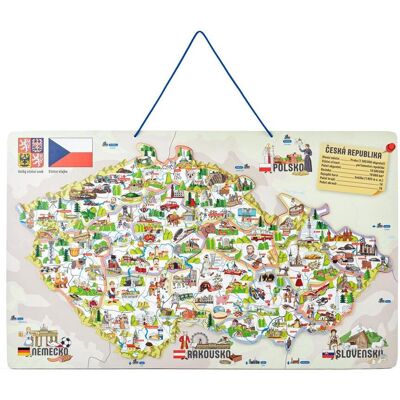 Magnetická mapa Woody ČR a Slovenska 3v1 Magnetická mapa Woody ČR a Slovenska 3v1