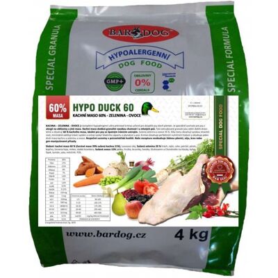 Granule Bardog Hypoalergenní granule Hypo Duck 60 - 30/17 - 4 kg Granule Bardog Hypoalergenní granule Hypo Duck 60 - 30/17 - 4 kg
