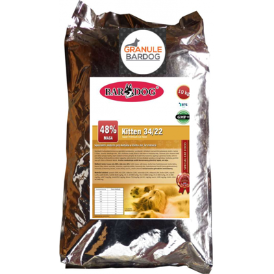 Granule Bardog Super premiové krmivo pro kočky Kitten 34/22 - 10 kg Granule Bardog Super premiové krmivo pro kočky Kitten 34/22 - 10 kg