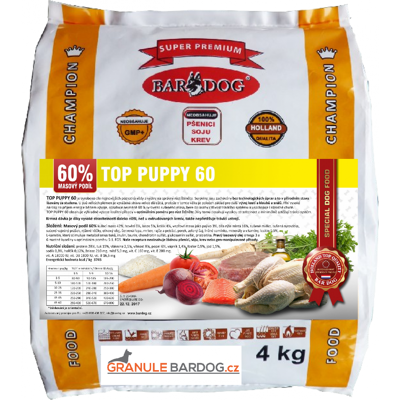 Granule Bardog Lisované granule za studena Top Puppy 60 - 4 kg Granule Bardog Lisované granule za studena Top Puppy 60 - 4 kg
