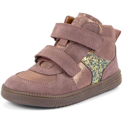 Dívčí celoroční kožené kotníkové barefoot boty LOOP HIGH-TOPS PINK/GOLD Froddo G2110157-5 - 27 Dívčí celoroční kožené kotníkové barefoot boty LOOP HIGH-TOPS PINK/GOLD Froddo G2110157-5 - 27