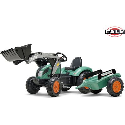 FALK Traktor šlapací SUPER LOADER 1054AM s nakladačem a přívěsem - zelený FALK Traktor šlapací SUPER LOADER 1054AM s nakladačem a přívěsem - zelený