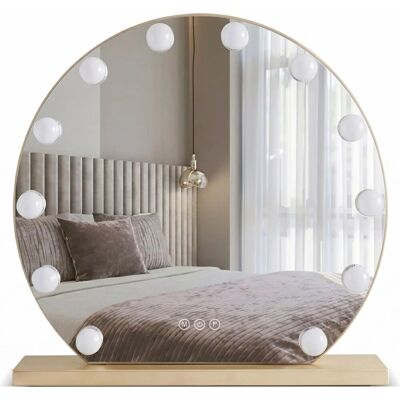 Rea Hollywood, LED zrcadlo, 50x47 cm, zlatá lesklá, HOM-01803 Rea Hollywood, LED zrcadlo, 50x47 cm, zlatá lesklá, HOM-01803