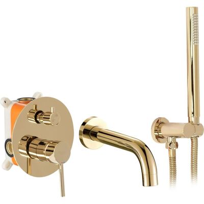 Rea Lungo - podomítkový vanový set + box P6300 - komplet sada, zlatá, REA-P4563 Rea Lungo - podomítkový vanový set + box P6300 - komplet sada, zlatá, REA-P4563
