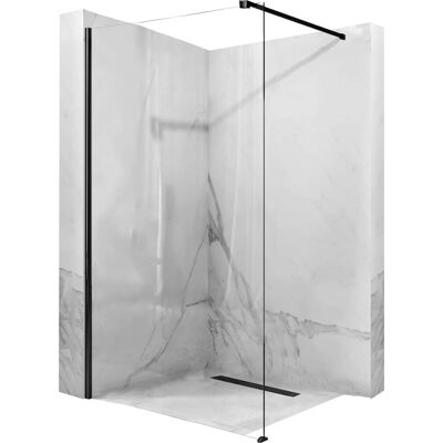 Rea AERO, sprchová zástěna WALK IN, 1-křídlová, 90 x 195 cm, černá matná-transparentní, REA-K7581 Rea AERO, sprchová zástěna WALK IN, 1-křídlová, 90 x 195 cm, černá matná-transparentní, REA-K7581