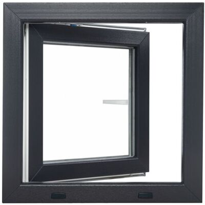 Okno plastové BRAVO OS1 RAL 7016/bílá pravé 600×600 mm Okno plastové BRAVO OS1 RAL 7016/bílá pravé 600×600 mm