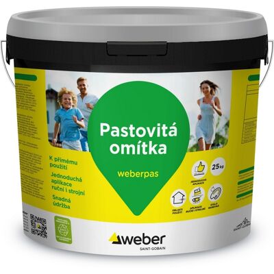 Omítka silikonová weberpas silikon zrnitá 1,5 mm SE1B 25 kg Omítka silikonová weberpas silikon zrnitá 1,5 mm SE1B 25 kg