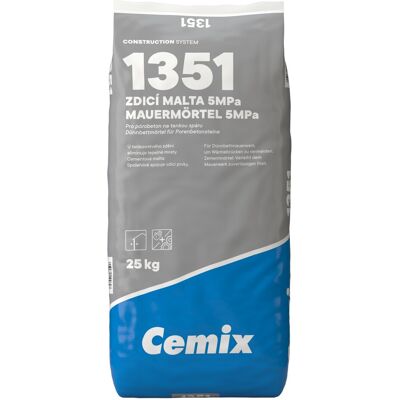 Malta zdicí na pórobeton Cemix 1351 25 kg Malta zdicí na pórobeton Cemix 1351 25 kg