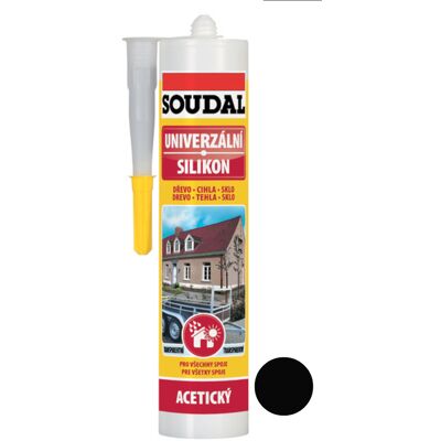 Silikon univerzální Soudal černý 280 ml Silikon univerzální Soudal černý 280 ml