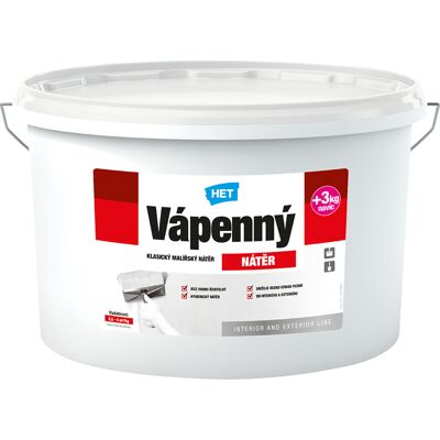 Malba vápenná HET vápenný nátěr bílý 6 kg Malba vápenná HET vápenný nátěr bílý 6 kg