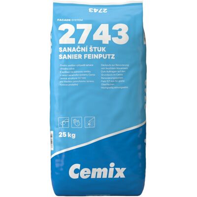 Omítka sanační štuková Cemix 2743 25 kg Omítka sanační štuková Cemix 2743 25 kg