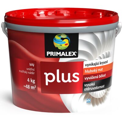 Malba interiérová PRIMALEX Plus bílá, 4 kg Malba interiérová PRIMALEX Plus bílá, 4 kg