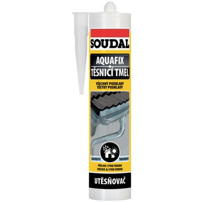 Tmel těsnicí Soudal AQUAFIX transparentní 300 ml Tmel těsnicí Soudal AQUAFIX transparentní 300 ml