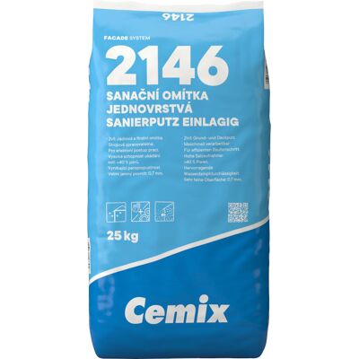 Omítka sanační jednovrstvá Cemix 2146 25 kg Omítka sanační jednovrstvá Cemix 2146 25 kg