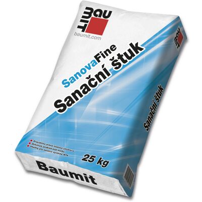 Omítka sanační štuková Baumit SanovaFine 0,6 mm 25 kg Omítka sanační štuková Baumit SanovaFine 0,6 mm 25 kg