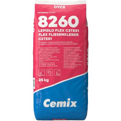 Lepidlo cementové C2TE S1 Cemix 8260 FLEX 25 kg Lepidlo cementové C2TE S1 Cemix 8260 FLEX 25 kg
